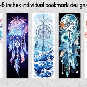 50 Dreamcatcher Printable Bookmarks, Dreamcatcher Digital Bookmark ...