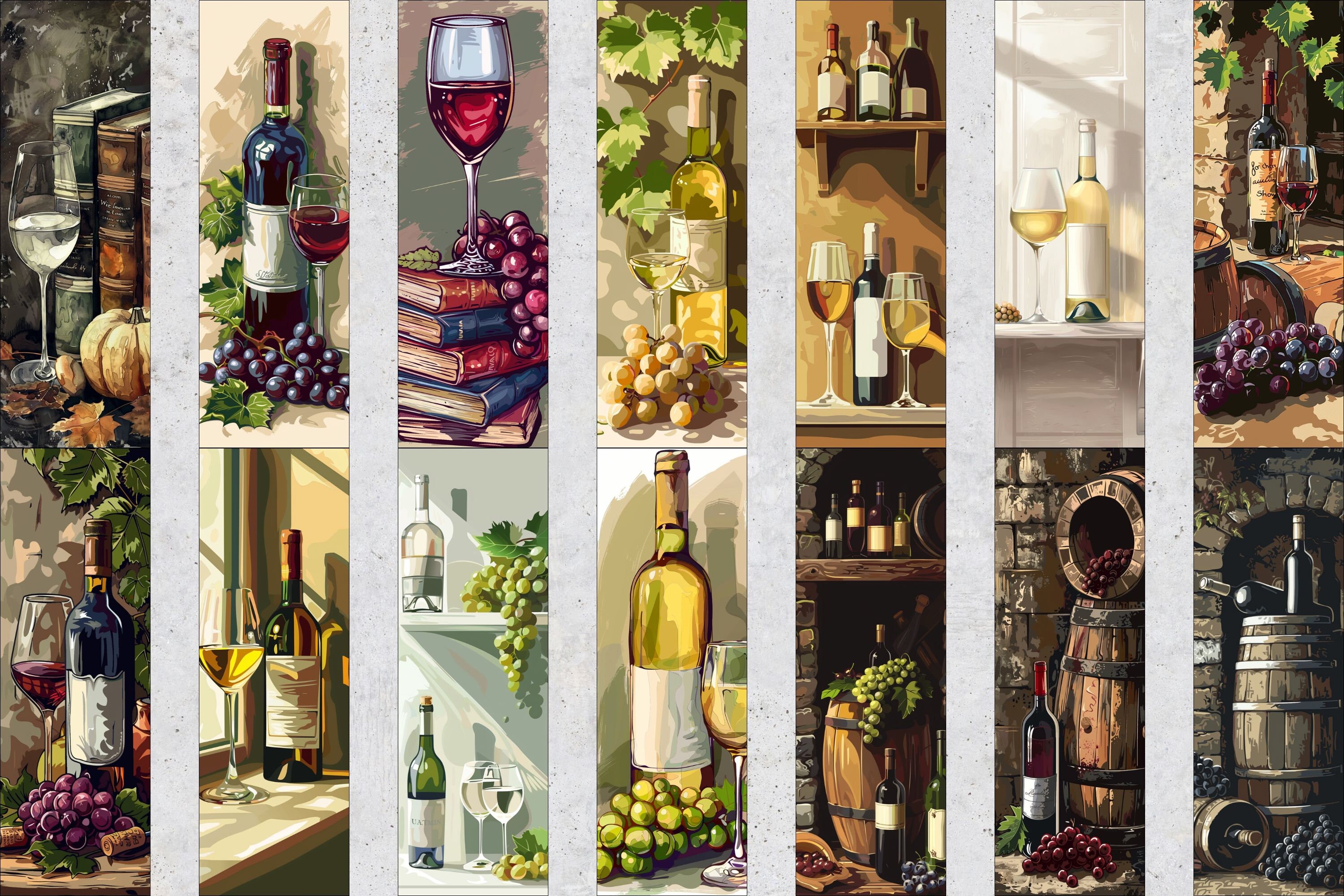 50 Wine and Book Printable Bookmarks, Wine Digital Download Bookmark ...