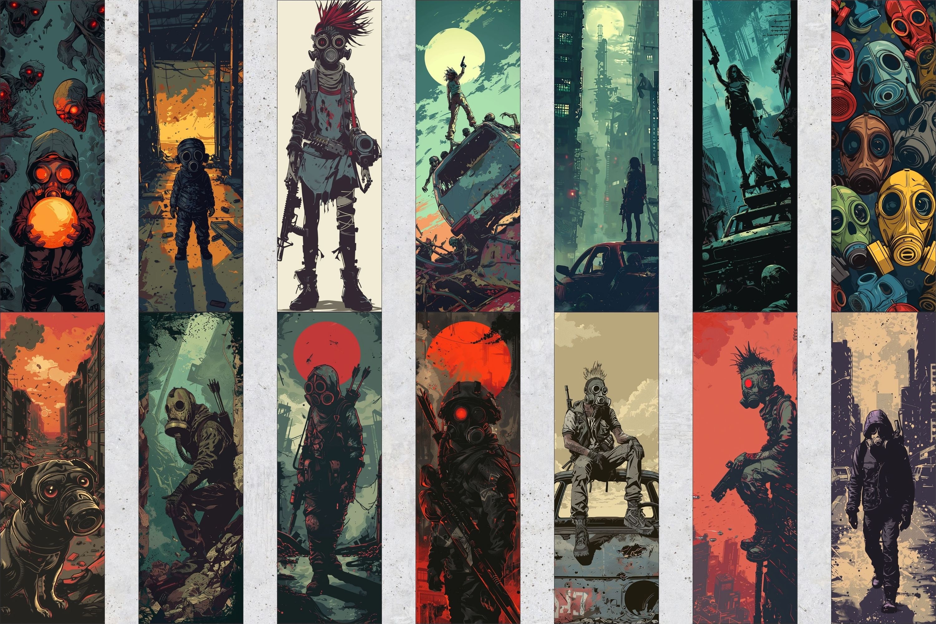 50 Post-apocalyptic Printable Bookmarks, Apocalypse Digital Bookmark ...