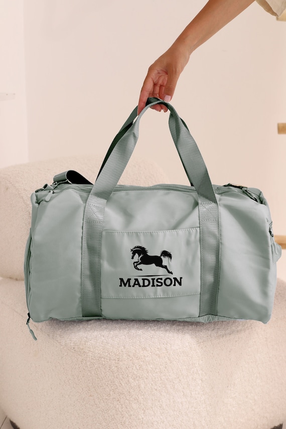 Personalized Name Duffel Bag, Equestrian Duffle Bag, Horse Duffle