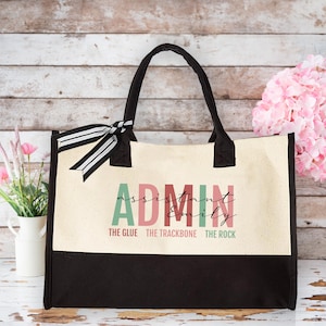 Personalized Admin Assistant Tote, Custom Office Staff Gift, Administrative Professional Appreciation Bag, Custom Name Tote, Gift for Her