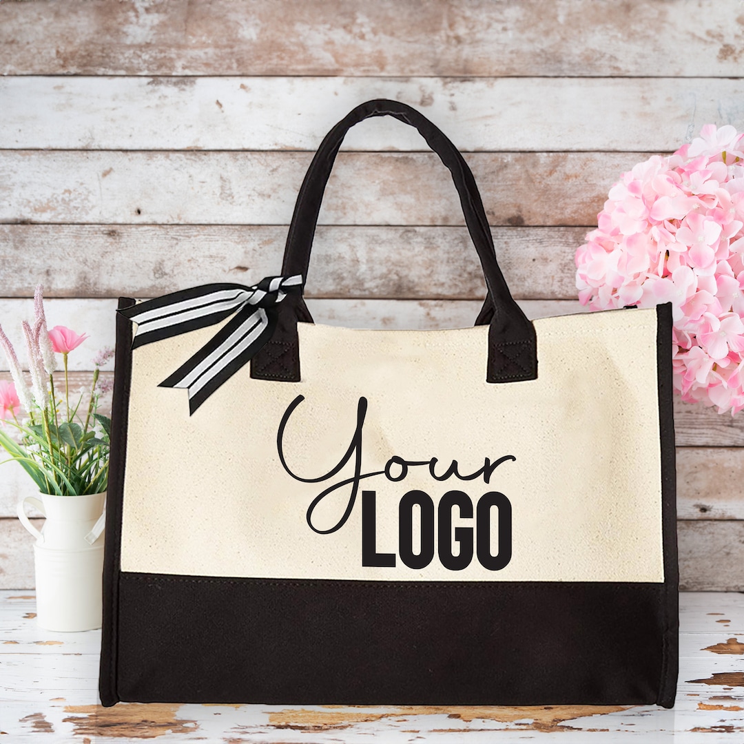 Custom Logo Text Name Tote, Personalized Tote Bag, Bulk Gifts for ...