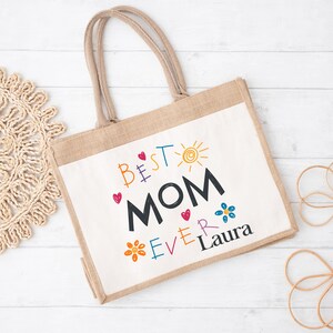 Best Mom Ever Tote Bag, Personalized Tote Bag for Mom, Mothers Day Gift, Gift for Mom, First Mom ...