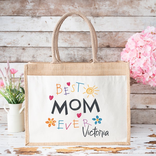 Best Mom Ever Tote Bag, Personalized Tote Bag For Mom, Mothers Day Gift, Gift For Mom, First Mom Gift, Baby Care Bag, Baby Shower Gift