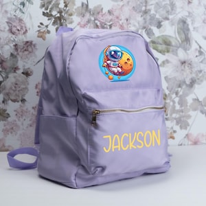 Personalized Astronaut Backpack Set for Kids, Custom Name School Bag, Pencil Case, Waist Pack, Clear Pouch, Outer Space Back to School Gift