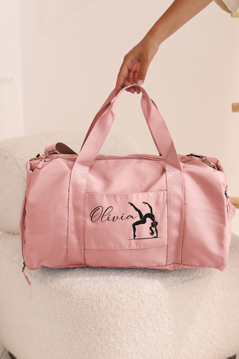 Personalized Gymnastics Bag, Custom Rhythmic Gymnastic Bag, Gift for Mom, Women Athletic Bag, Custom Name Bag, Travel Duffle Bag, Sports Bag image 8