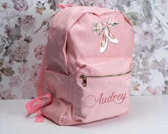 Personalized Ballet Backpack Set for Girls, Custom Name School Bag, Dance Theme Pencil Case, Waist Pack, Clear Pouch, Back to School Gift