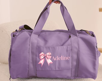 Bolsa de curso de ballet personalizada para niños, bolsa de bailarina, su bolsa de viaje, bolsa de gimnasio inicial, bolsa de lona con nombre personalizado, bolsa de lona deportiva para niñas