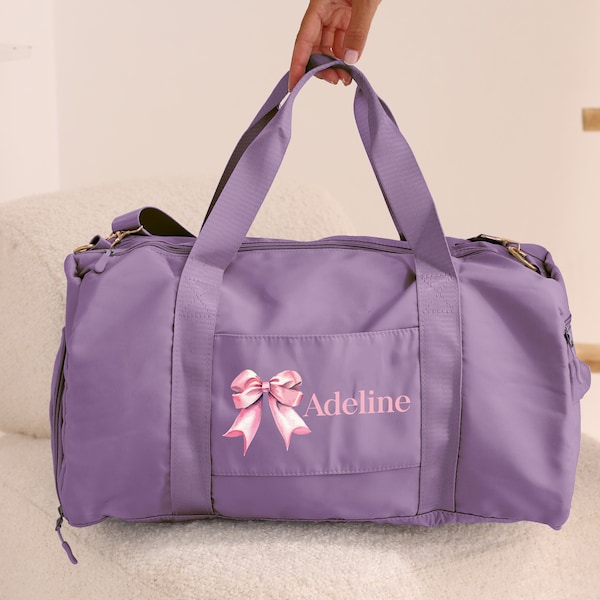 Customized Ballet Course Bag for Kids, Ballerina Bag, Her Travel Bag, Initial Gym Bag, Personalized Name Duffel Bag, Girls Sports Duffle Bag