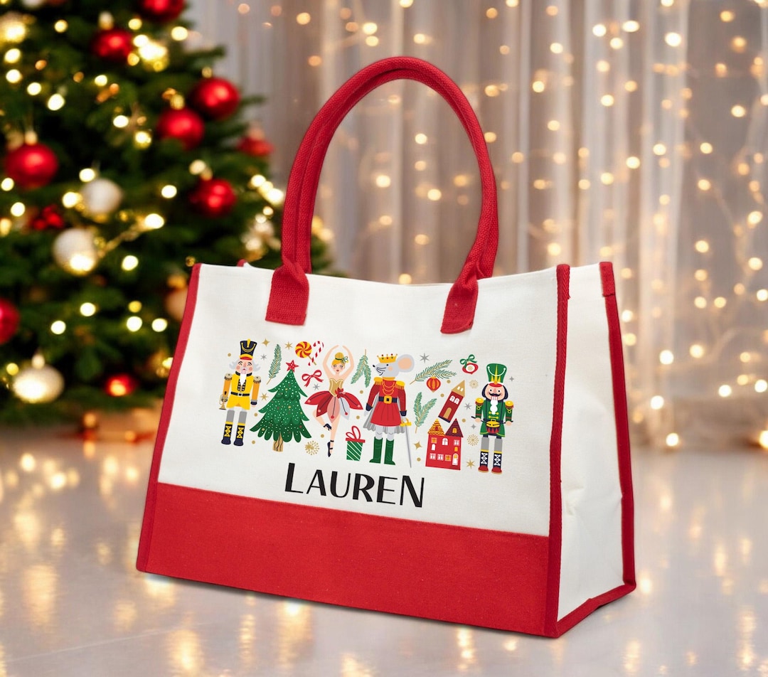 Christmas Decorated Name Bag, Gift for Friend, Company Gift Tote