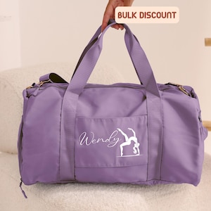 Personalized Gymnastics Bag, Custom Rhythmic Gymnastic Bag, Gift for Mom, Women Athletic Bag, Custom Name Bag, Travel Duffle Bag, Sports Bag image 1