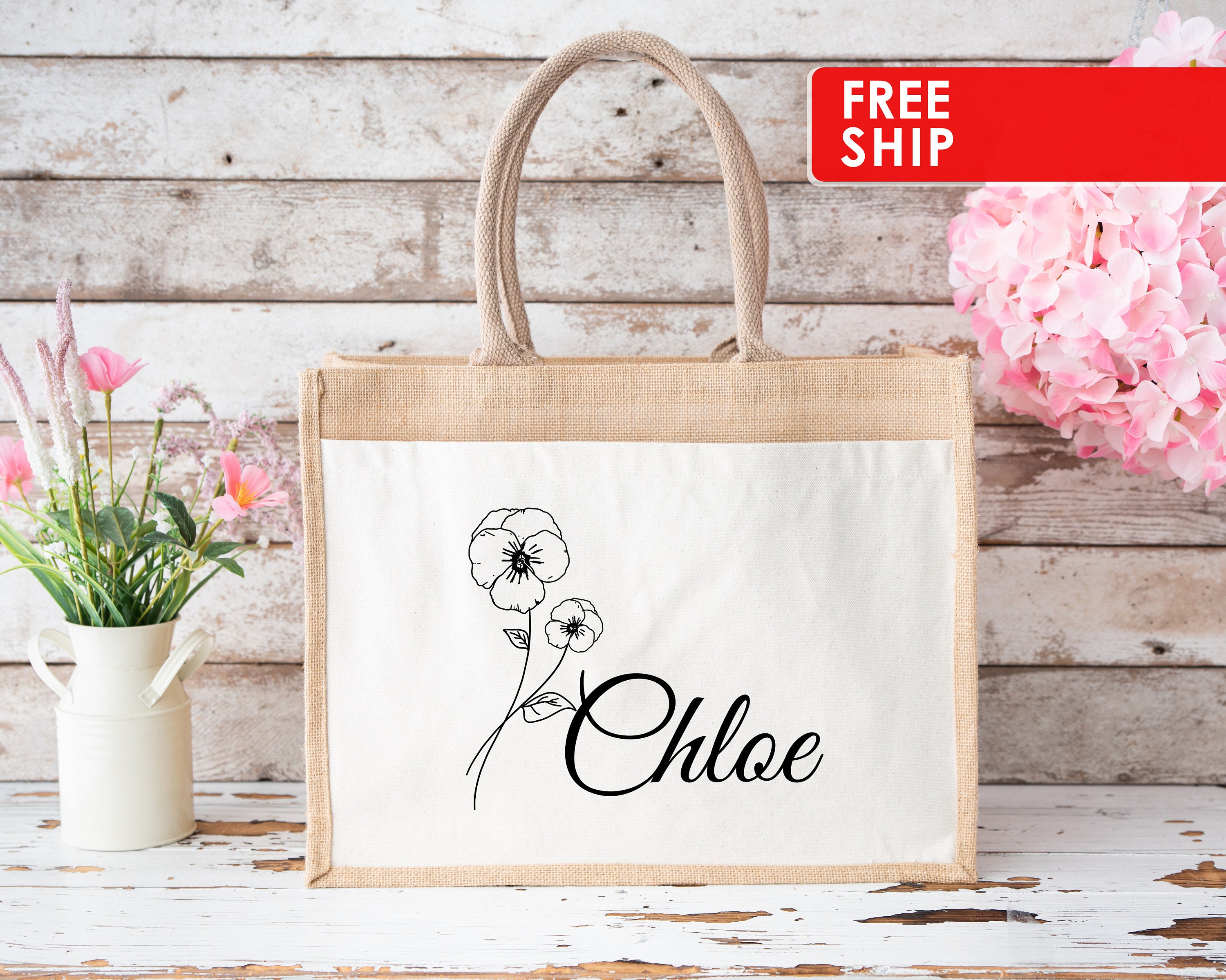 Monogrammed Bridesmaid Canvas Tote Bag – Rich Design Co