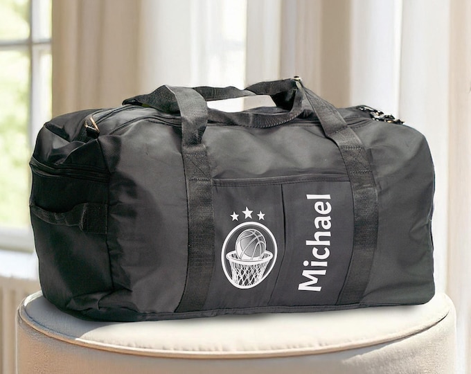 Personalized Basketball Gym Bag, Custom Name Duffel, Daily Duffle Bag, Custom Logo Duffel, Basketball Team Bag, College Basketball Equipment