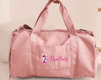 Personalized Ballerina Duffle Bag, Dance Course Equipment Bag, Custom Gifts for Her, Ballet Gift, Gym Bag for Women, Girls Dance School Bag