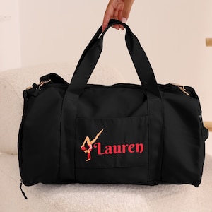 Custom Name Gymnastics Duffel, Large Travel Bag for Her, Girls Sports Bag, Personalized Duffel Bag, Custom Duffle Bag, Bag with Compartments