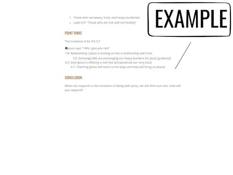 Sermon Planner, Sermon Outline Template, Bible Lesson Template