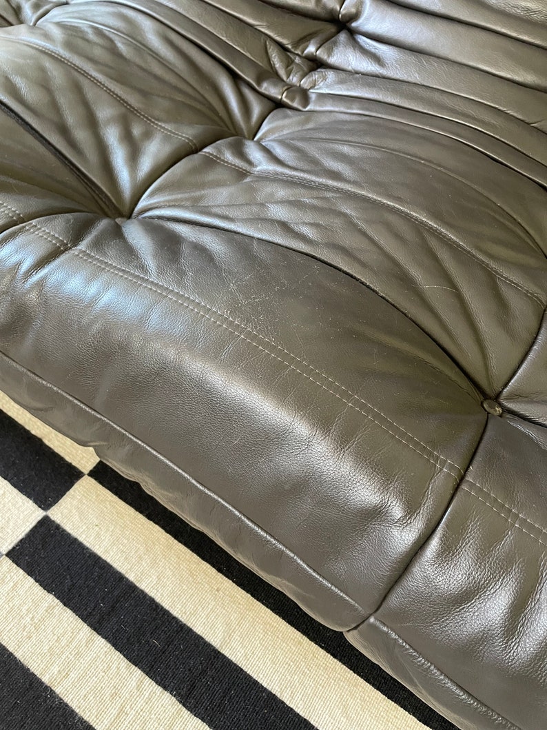 Ligne Roset Togo Leather 3 Seater Sofa In Dark Brown zdjęcie 5