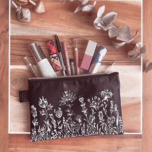 Cosmetics bag, makeup bag, toiletries kit, zipper pouch, pencil case, travel pouch, travel sleeve, Thanksgiving gift for her