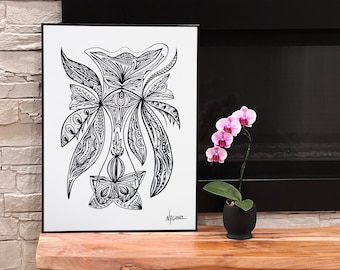 24&quot;x18&quot; Original Unframed Drawing, Limited series, Abstract Drawing, Marker drawing, Hand-Drawn Abstract Artwork, Home Decor