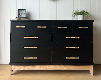 SOLD* Stunning Black Beauty 6-Drawer Dresser