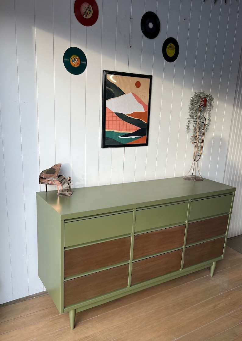 SOLDGreen MCM 9-Drawer Dresser image 2