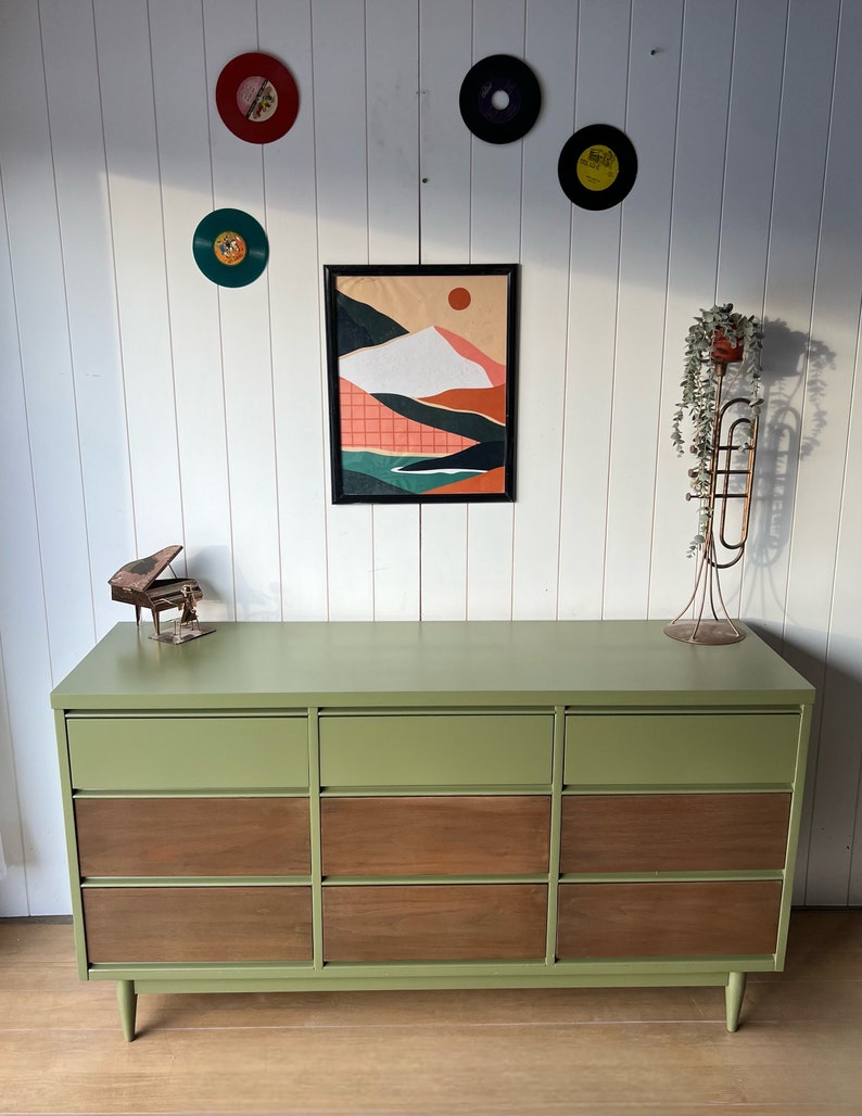 SOLDGreen MCM 9-Drawer Dresser image 3