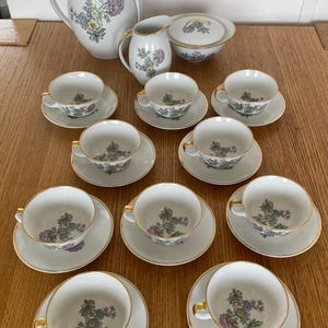 Limoges Porcelain Coffee or Tea Set BERNARDAUD & Cie La Rose