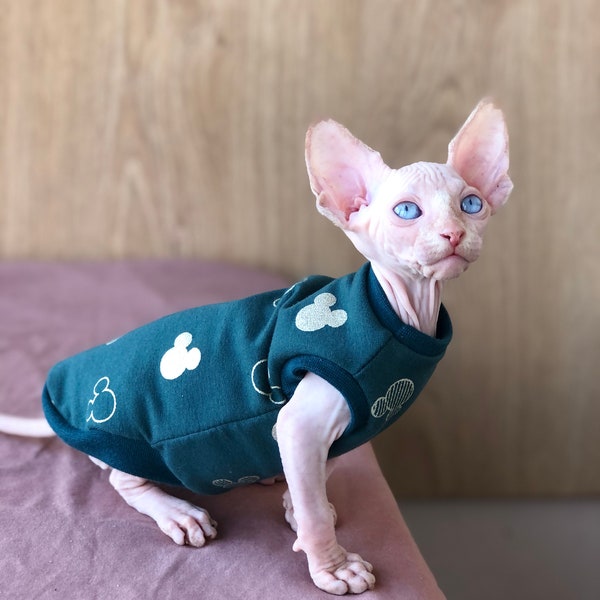 Hoodie for Sphynx Cats, Sweatshirt, Hairless Cats Clothes, Soft Kitten Pullover, Customized Sphynx outfit