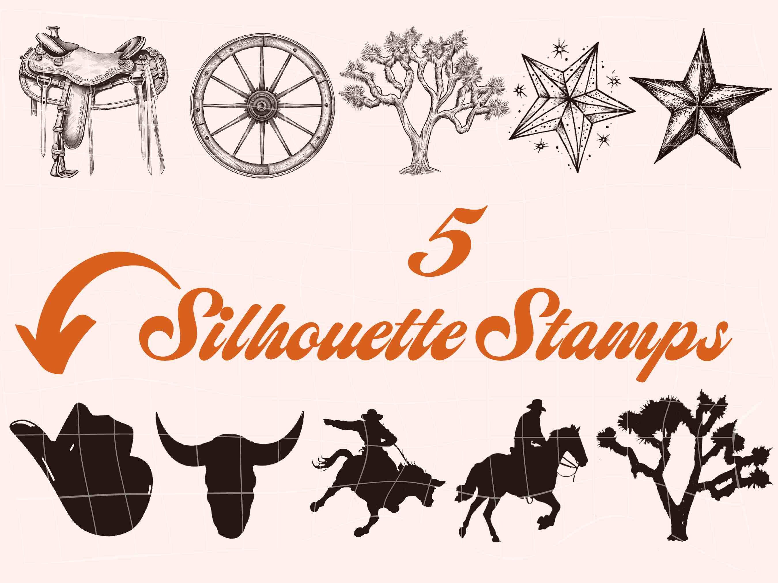 Wild West Cowboy Stamp Brush Set for Procreate Country Western ...