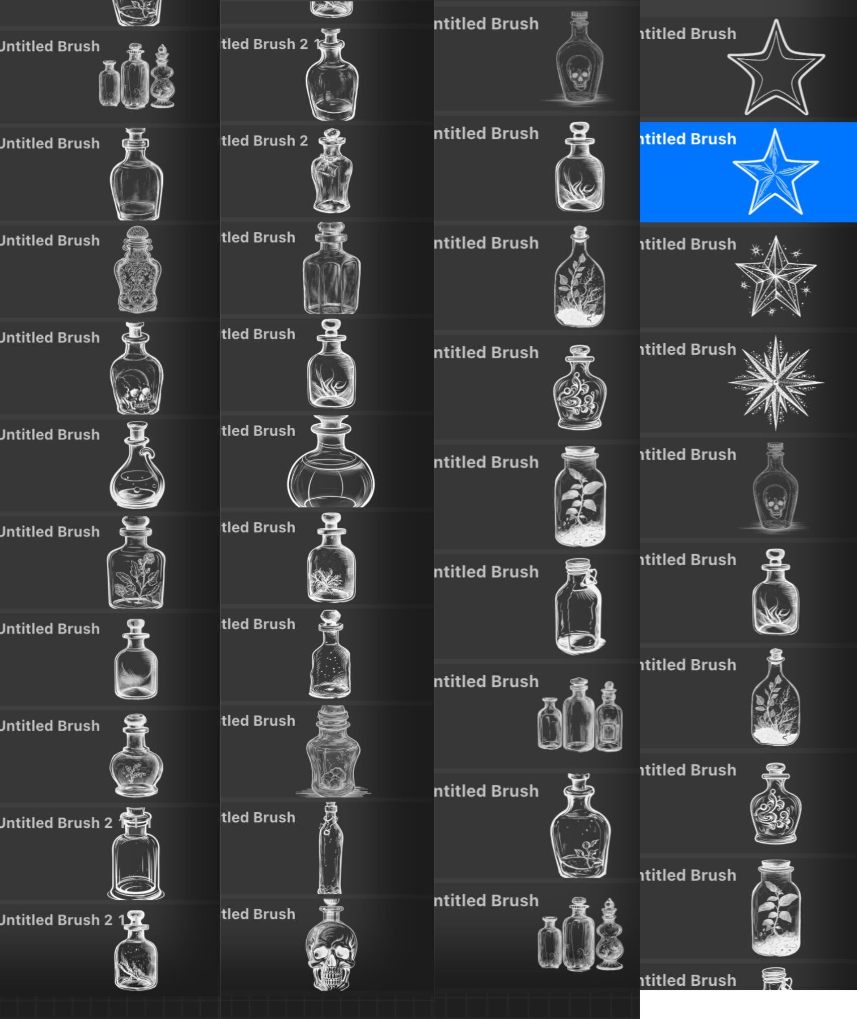 Potion Bottle Stamp Brush Set for Procreate | Digital Craft Stamps ...