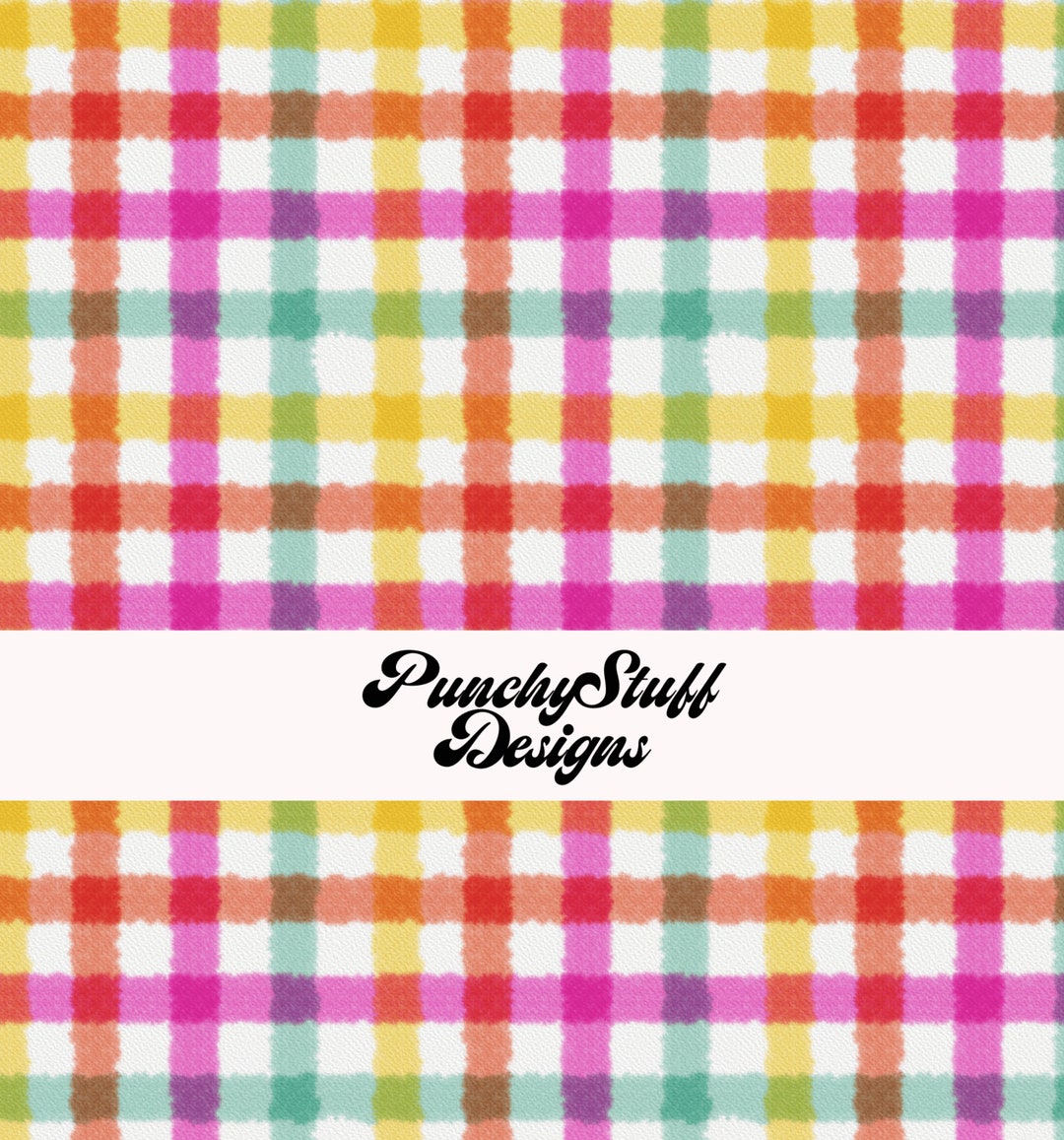 RAINBOW WATERCOLOR PLAID Gingham Pattern Digital Download | Hand Drawn ...