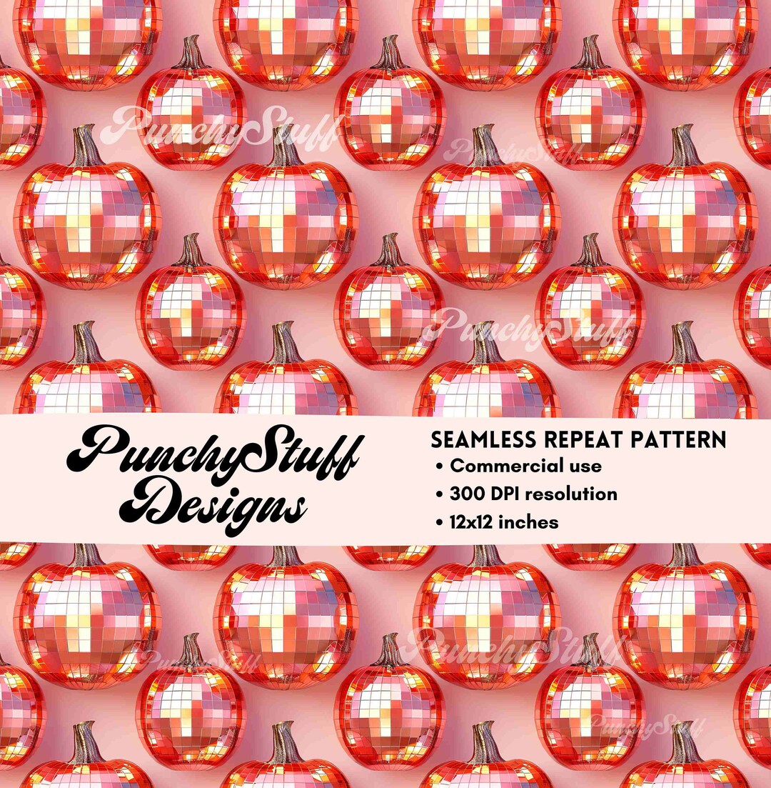 Halloween Pumpkins SEAMLESS FILE PATTERN, Cute Trendy 3D Fall Repeat ...