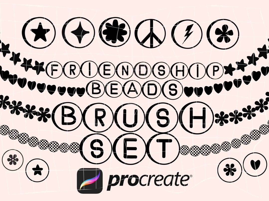 Friendship Bracelet Bead Stamp Brush Set for Procreate Digital Craft