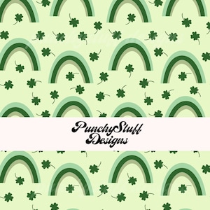 Irischer Regenbogen Kleeblatt Musterdesign, Handgezeichnet, Scrapbooking, Einladungen, Stoff, 4 Kleeblatt Glücksbringer niedlich