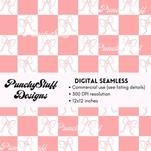 COQUET NAADLOOS BESTAND Roze Franse strikken dambord, handgetekende geïllustreerd patroon | sublimatie, wraps, scrapbooking, y2k girly
