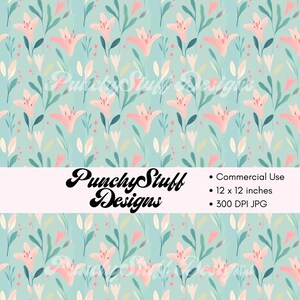 PASTEL AQUARELL LILY Musterdesign Digital Download | Sommer Floral Ästhetik | Papierhandwerk, Schreibwaren, Stoff | Frühling