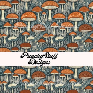 MUSHROOM TOADSTOOL SEAMLESS Pattern Download digitale / Forest Aesthetic / Vintage Cottagecore / Spring Mother's Day / uso commerciale / Autunno