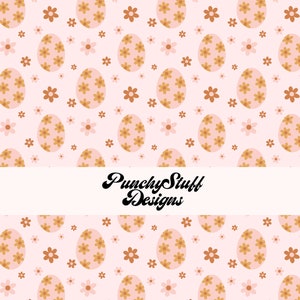 Boho Easter Egg Daisy naadloze patroon digitale download | Handgetekend geïllustreerd | scrapbooking, uitnodigingen, retro | Neutrale aardetinten