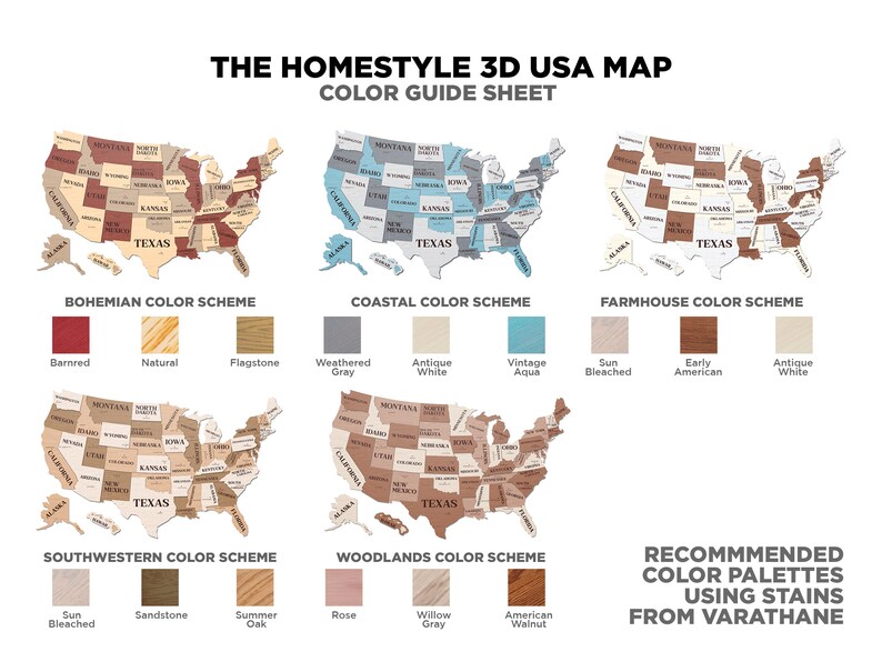 Wood USA Map Office Decor Home Decor USA States Etsy