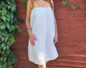 Sauna Towel Wrap Spa Pool Party Beach Bath Gym XS-6XL for Women, Bath towel wrap, Pareo, Cotton Waffle Weave Towel Cover up, Gift for Her