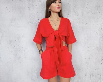 Cotton muslin top and shorts set, Two piece set, Summer set, 2 piece outfit women, Cotton casual home and beach wear, Muslin clothes set