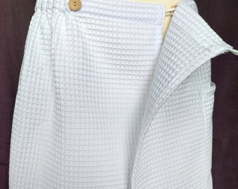 Spa Sauna Bath Pool Beach Gym Party Shower Towel Wrap XS-6XL for Men, Cotton Waffle Weave Men's Sauna Kilt with Pocket, Gift for him