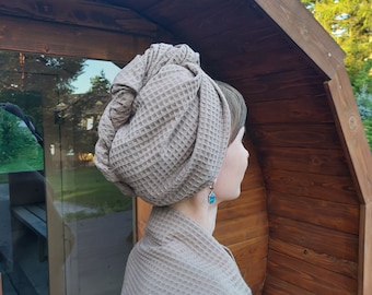 Turbante para el cabello, Turbante de spa, Toalla para el cabello, Turbante para el cabello Waffle, Toalla para el cabello, Turbante de baño, Envoltura de toalla para el cabello, Regalo para ella, Algodón de toalla para el cabello, Toallas