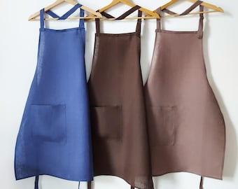 BIG SALE, Last items, Kitchen Cooking Gardening Bib Linen Apron with Pocket, Adjustable Apron, Linen apron, 100% linen, Kitchen apron