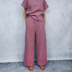 Cotton pants, loose pants