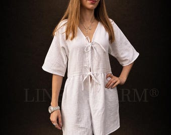 Muslin Tunic Blouse Women | Cotton Gauze Top | Loose Summer Shirt | Boho Minimalist Tunic | Lightweight Breathable Clothing
