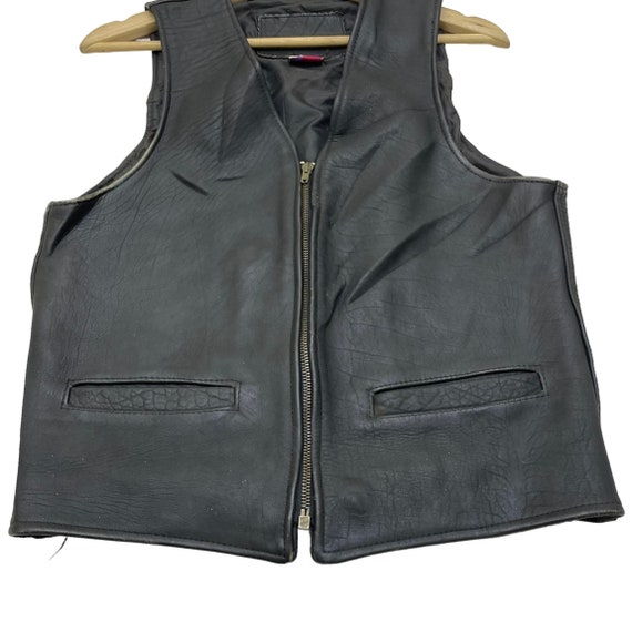 Vintage Branded Garment Vest Genuine Leather Jack… - image 4