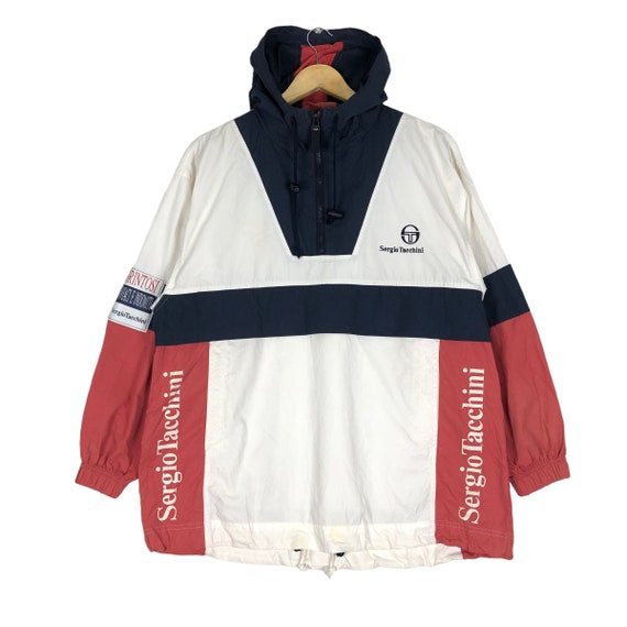 Vintage Sergio Tacchini Two Tone Anorak Hoodie Jacket Etsy