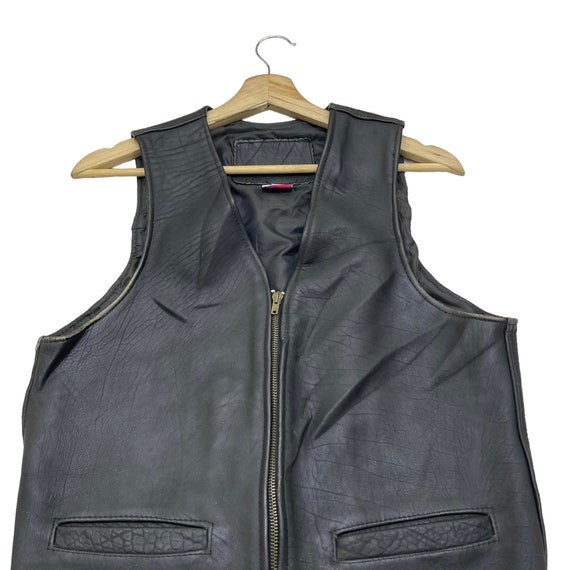 Vintage Branded Garment Vest Genuine Leather Jack… - image 3