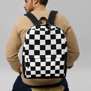 Checkered Print Backpack